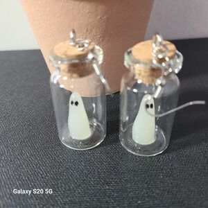 Ghost Earrings, Glass Bottle‎ Earrings, Halloween Earrings, Cute Earrings NWOT